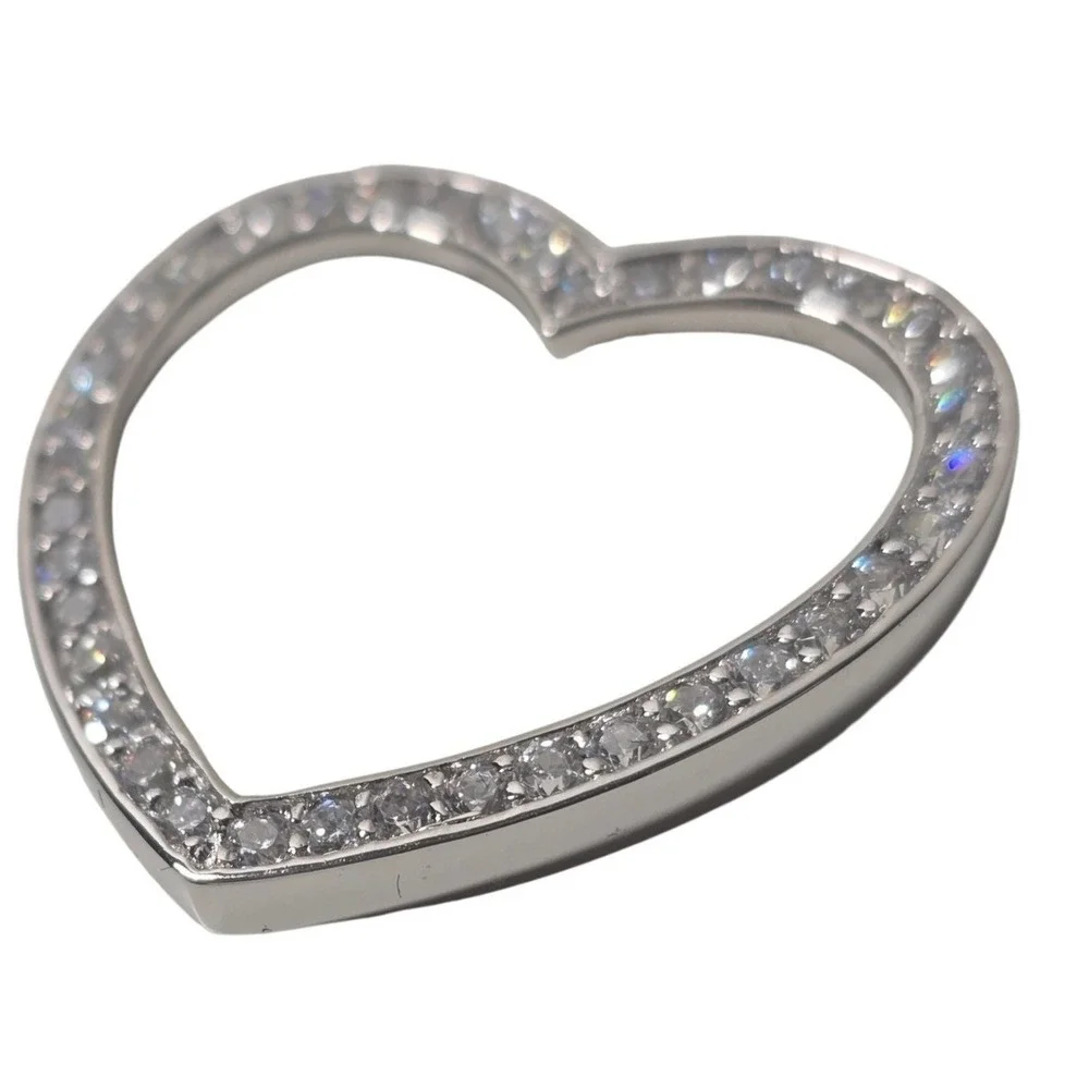 NEW NOTHING BUT HEARTS .925 sterling silver CZ open heart charm pendant gift mom